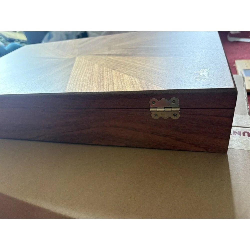 American Mahjong Set, Golden Fortune Wooden Case, Racks,Pushers(read Desc) USA